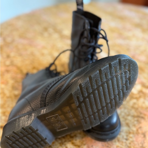 Dr. Martens Black Leather Lace-Up Boots (w/ side zipper) - Picture 2 of 5